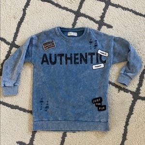 Zara boys sweatshirt with patches & distressing